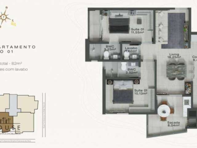 Apartamento com 2 Suítes à venda, 82 m² por R$ 875.000 - Fazenda - Itajaí/SC