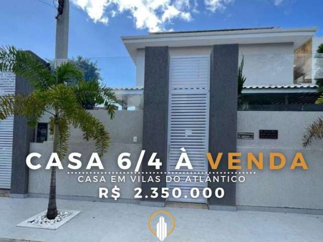 Casa para Venda em Lauro de Freitas, Vilas do Atlântico, 5 dormitórios, 5 suítes, 6 banheiros, 5 vagas