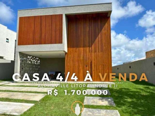 Casa em Condomínio para Venda em Camaçari, Alphaville (Abrantes), 4 dormitórios, 4 suítes, 5 banheiros, 4 vagas