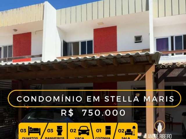 Casa em Condomínio para Venda em Salvador, Stella Maris, 3 dormitórios, 3 suítes, 3 banheiros, 2 vagas