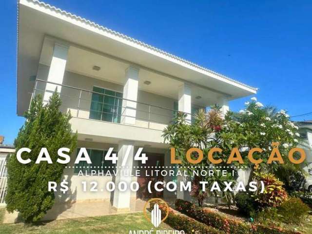 Casa em Condomínio para Locação em Camaçari, Alphaville (Abrantes), 4 dormitórios, 4 suítes, 5 banheiros, 4 vagas