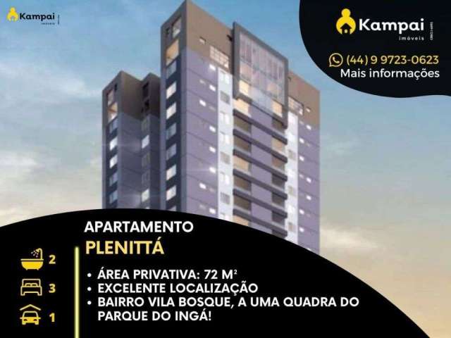 VENDA | Apartamento, com 3 dormitórios em Vila Bosque, MARINGÁ