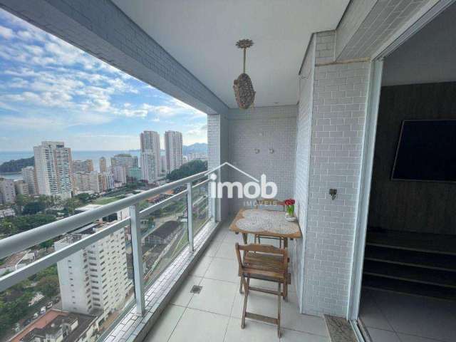 Alugar Apartamento Mobiliado no José Menino, 2 Dormitórios (1 Suíte), Vista Mar, Lazer Completo, Andar Alto, 1 Vaga Demarcada, 79 m2.