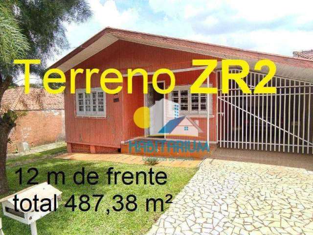 Terreno ZR2 frente 12 m e área total 487,38 m²