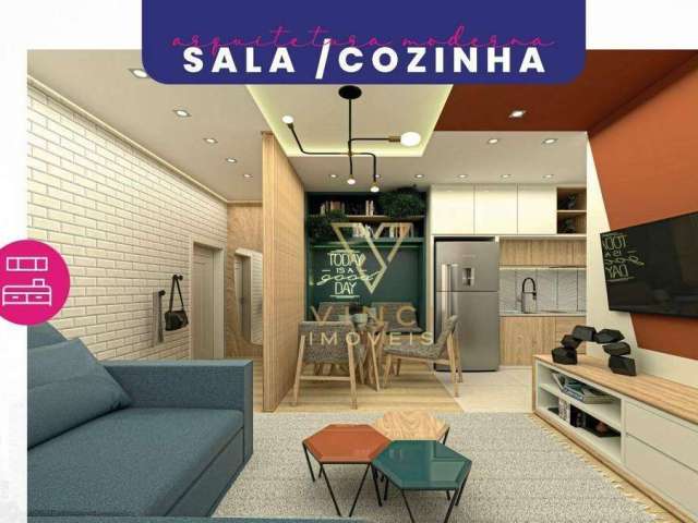 Apartamento com 2 dormitórios à venda, 38 m² por R$ 235.000,00 - Vila Santana - São Paulo/SP