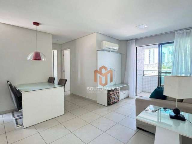 Flat com 2 dormitórios à venda, 55 m² por R$ 550.000,00 - Boa Viagem - Recife/PE