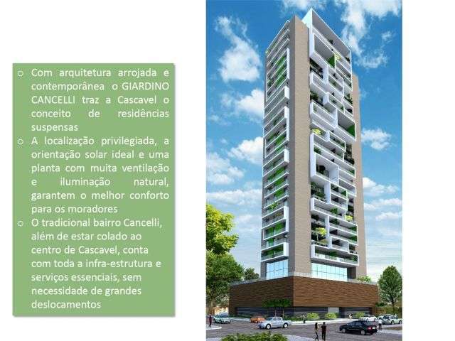 Apartamento bairro cancelli -edifício  giardino cancelli