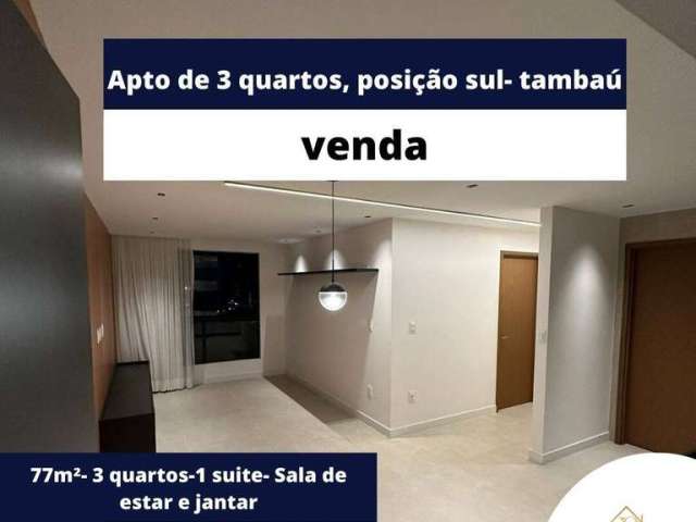 apartamento de 3 quartos, posição sul em tambaú