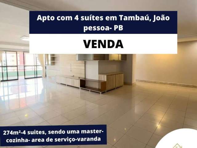 Apto com 4 suítes em Tambaú, João Pessoa-PB