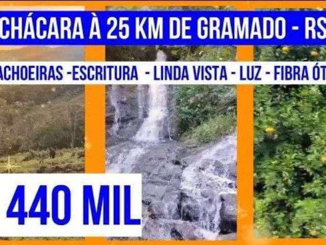 Chácara em igrejinha - rs 4,66ha rio com 2 cachoeiras luz fibra ótica à 25 km de grama...