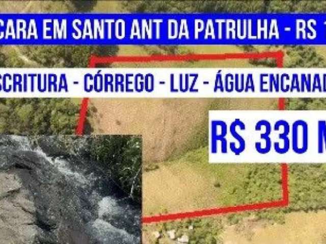 123128 chácara em santo ant da patrulha terra de pasto, riacho, galpão centenáro