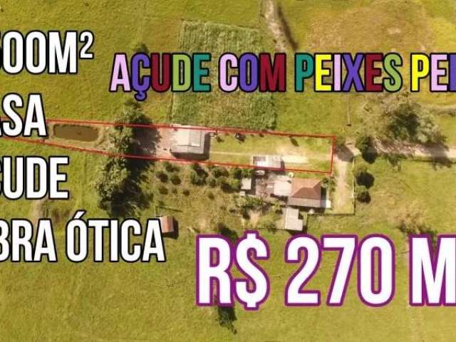 115118 chácara  com casa 3 quartos, fibra ótica, açude, poço aceita ap em gravataí