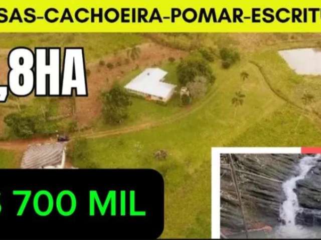 122348 chácara em taquara rs 10,8 ha escrit 2 casas pomar campo riacho e cachoeira