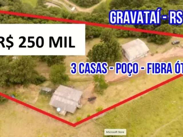 [124742] chácara em gravataí 5000m²  com fibra ótica 3 casas aceita casa em cachoeirinha