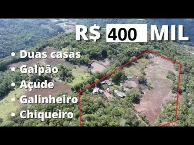 111900 sítio escrit com duas casas roça, galpão açude, galinheiro e chiqueiro em igrejinha