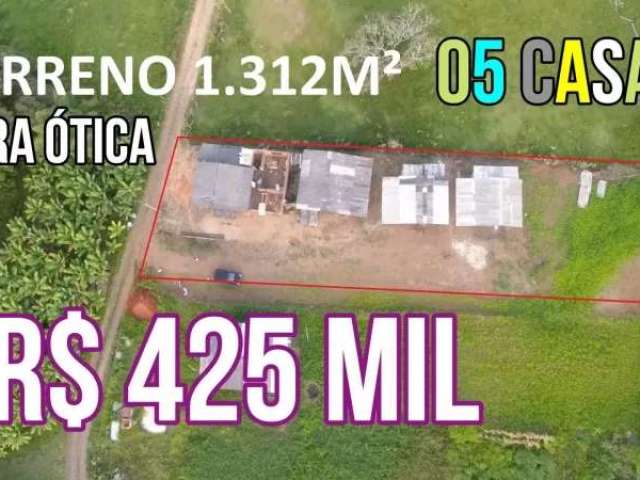 Terreno rural com cinco casas - ótimo investimento para alugar