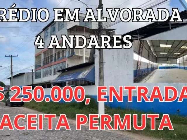 [548] prédio em alvorada 1550m², 4 andares, 9 banheiros, refeitório, quadra, 15 salar, ac permuta