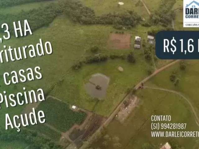 [85992]sítio com piscina, duas casas e três açudes com glorinha com 24,3 hectares