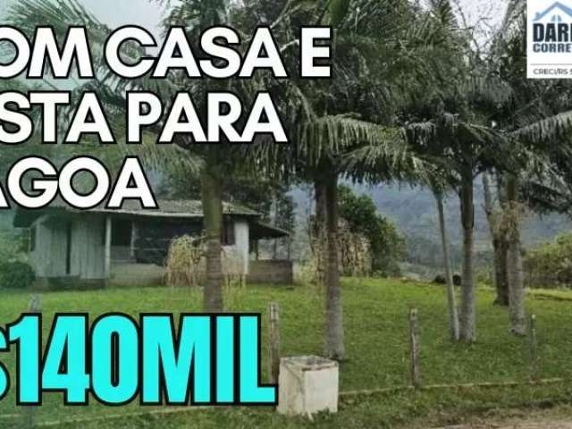 [565]terreno rural em três cachoeiras com vista para lagoa com casa, fibra ótica e água encanada