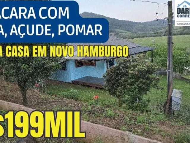 [593]chácara em santo antônio da patrulha 2700m² com casa pomar e açude aceita casa em nh