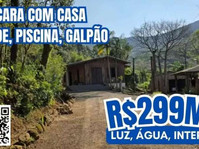 [539]chacara em osório com casa piscina açude pomar e galpão