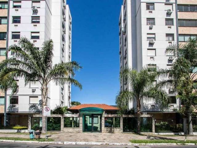 Apartamento para VENDA no bairro Tristeza, com aproximadamente 64m², piso porcelanato, 02 dormitórios sendo 1 suíte, living 02 ambientes, cozinha americana com pia e armários sob medida e churrasqueir