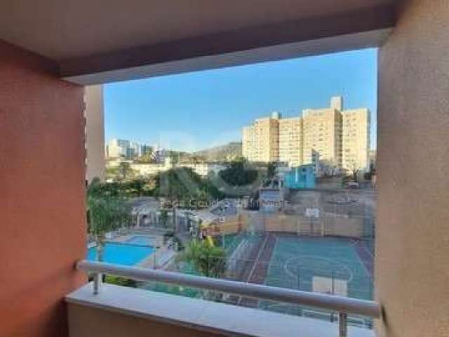 Apartamento MOBILIADO com sacada, churrasqueira, de 60,84m², 100% equipado e reformado, 2 quartos, 1 banheiro, Sacada com Churrasqueira, 1 garagem coberta e escriturada, em torre estratégica, com lind