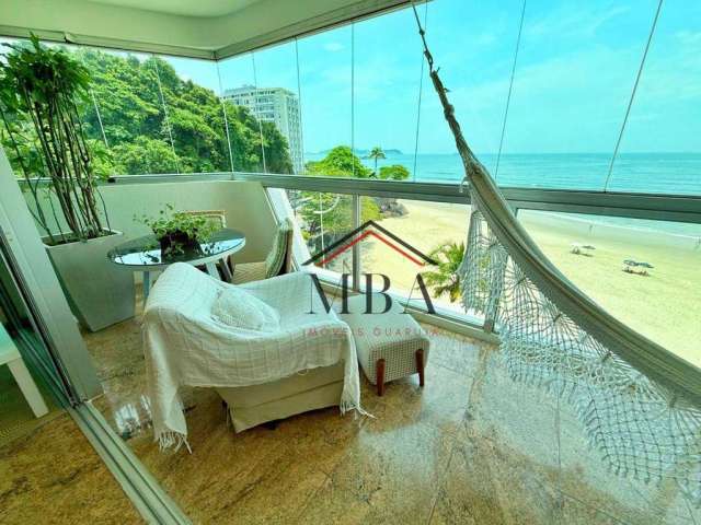 LOCAÇÃO ANUAL FRENTE MAR - Apartamento com 3 dormitórios para alugar, 154 m² por R$ 8.500/mês - Praia das Astúrias - Guarujá/SP