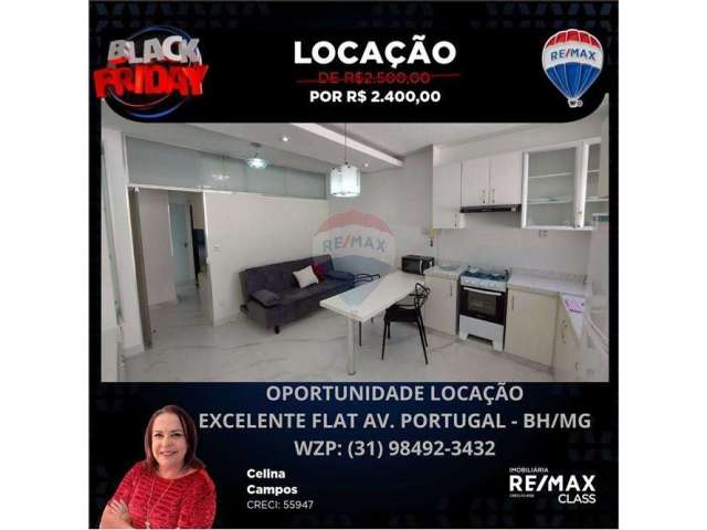 Ótimo Flat mobiliado para aluguel - Av. Portugal - Sta. Amélia - Região Pampulha - Ótimo Preço