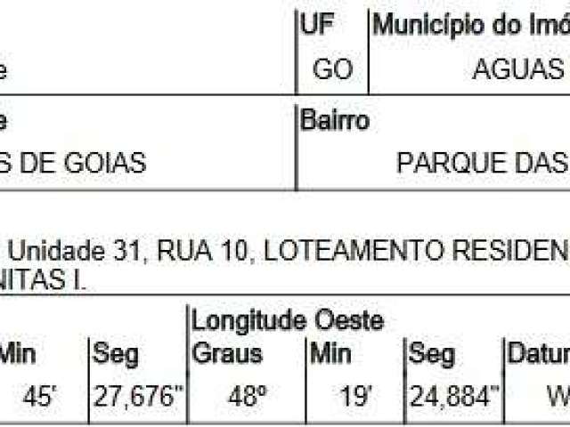 Oportunidade Única em AGUAS LINDAS DE GOIAS - GO | Tipo: Terreno | Negociação: Venda Online  | Situação: Imóvel