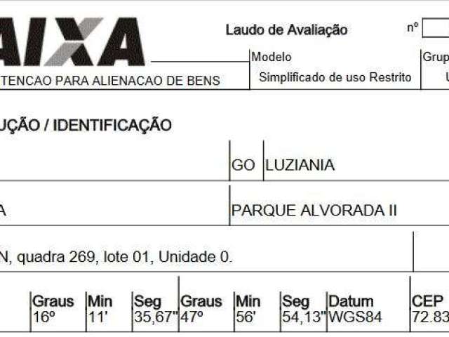 Oportunidade Única em LUZIANIA - GO | Tipo: Terreno | Negociação: Venda Direta Online  | Situação: Imóvel