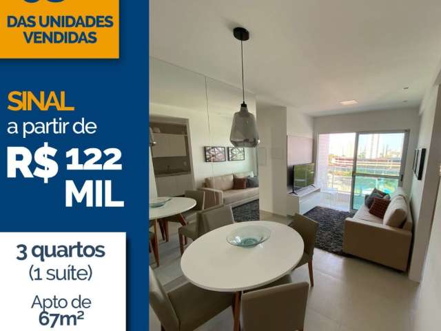 Apartamento pronto para morar com 3 quartos/1 suite varanda gourmet pronto Ilha do Retiro