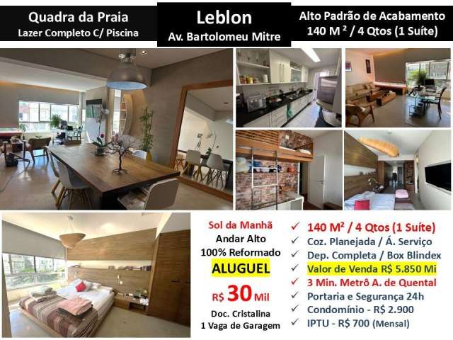 Apto Leblon Bartolomeu Mitre 140M²