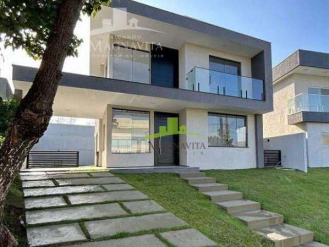 Casa à venda em Alphaville Litoral Norte 2 | 4 suítes | Nascente | 270m² | Varanda gourmet | Piscina privativa | 3 vagas de garagem