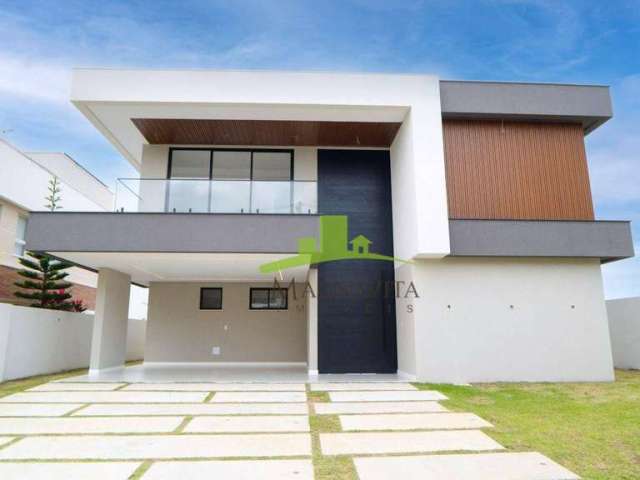 Casa a Venda Alphaville Litoral Norte 1 | 338,23m² | 5 suítes | Pé direito duplo | Piscina | Espaço Gourmet | 4 vagas | Camaçari