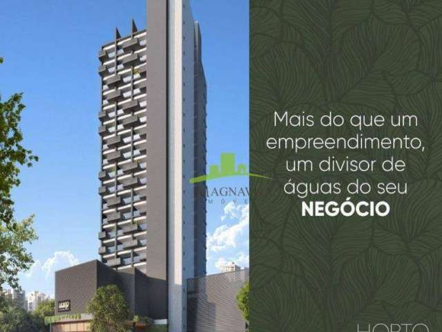 Sala comercial no Horto Concept, 35m² ou 45m², com Rooftop Business, automação e infraestrutura moderna. Localização privilegiada no Horto Florestal