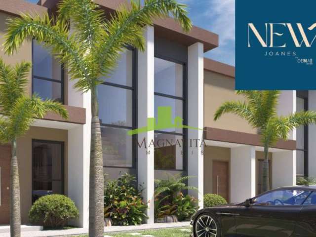 NEW JOANES, Buraquinho | Village Duplex de 98m² com 2 suítes, varanda gourmet, 2 vagas e quintal. Apenas 400m da praia. Lauro de Freitas