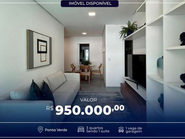 Lindo apartamento no Ponta Verde - PORTEIRA FECHADA