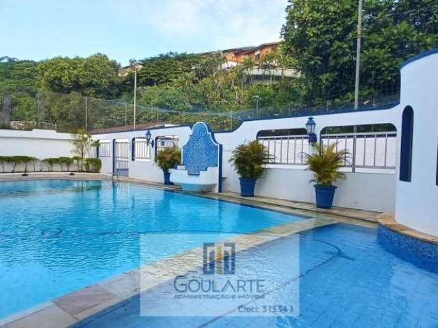 Apartamento padrão com sacada, 3 dormitórios climatizados, lazer completo no condomínio, lado praia Enseada-Guarujá/SP.