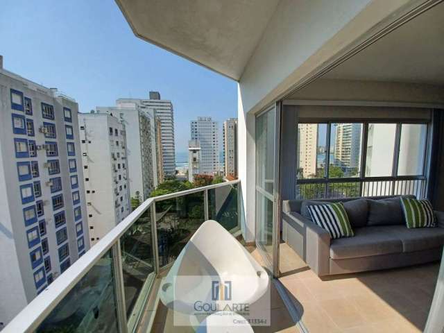 Apartamento com sacada vista parcial do mar, 4 dormitórios sendo 1 suíte, área de lazer no condomínio, PITANGUEIRAS-GUARUJÁ/SP