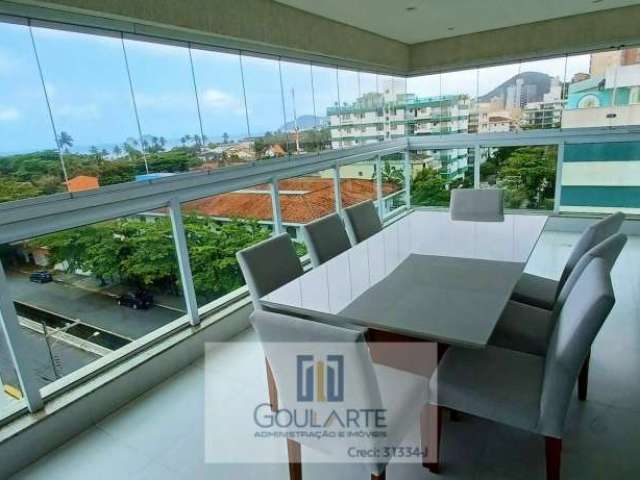 Apartamento alto padrão com 3 dormitórios sendo 3 suítes, sacada envidraçada gourmet vista mar, churrasqueira e lazer completo no condomínio na praia da Enseada-Guarujá/SP.