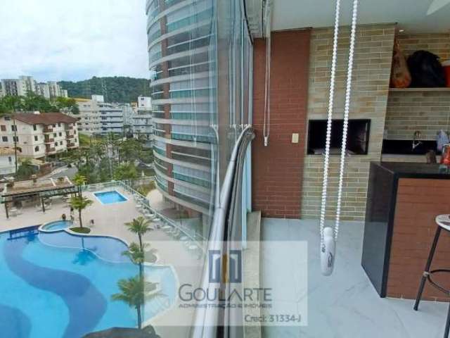 Apartamento alto padrão com sacada gourmet e vista parcial do mar, 4 dormitórios sendo 1 suítes, lazer completo no condomínio, lado praia da Enseada-Guarujá/SP.