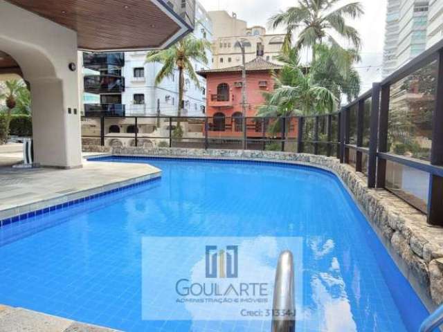 Apartamento alto padrão com 3 dormitórios climatizados sendo 1 suíte, vista parcial mar, lazer no condomínio, lado praia - ENSEADA - Guarujá/SP.