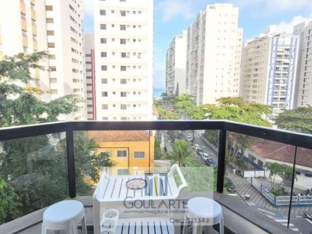 Apartamento Alto Padrão com sacada vista parcial do mar, 3 suítes, lazer no condomínio - Pitangueiras-Guarujá/SP.