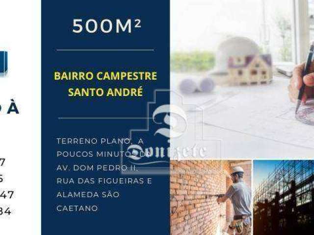 Terreno à venda, 500 m² por R$ 1.599.990,00 - Campestre - Santo André/SP