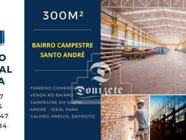 Terreno, 300 m² - venda por R$ 549.500,00 ou aluguel por R$ 3.650,00/mês - Campestre - Santo André/SP