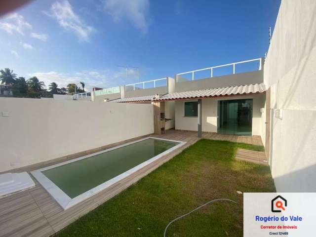 Casa Jauá 2/4 com Piscina,  Varanda, Grama - Próximo ao Mar