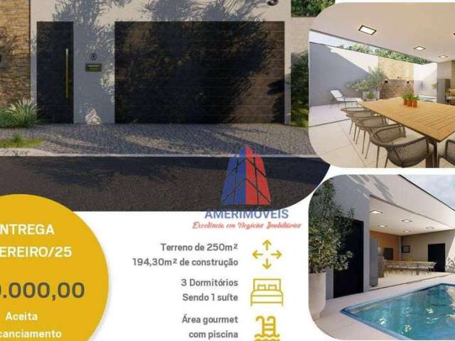 Casa com 3 dormitórios à venda, 194 m² por R$ 875.000,00 - Jardim dos Lagos - Nova Odessa/SP