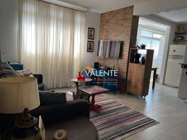 Apartamento com 1 dormitório para alugar, 88 m² por R$ 3.800,00/mês - Campo Grande - Santos/SP