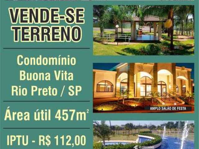 Terreno em condomínio fechado à venda na Avenida Hermelindo Graciani, Parque Residencial Buona Vita, São José do Rio Preto por R$ 330.000